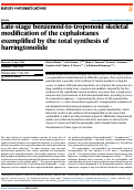 Cover page: Late-stage benzenoid-to-troponoid skeletal modification of the cephalotanes exemplified by the total synthesis of harringtonolide.