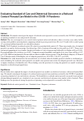 Cover page: Evaluating Standard of Care and Obstetrical Outcomes in a Reduced Contact Prenatal Care Model in the COVID-19 Pandemic.