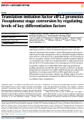 Cover page: Translation initiation factor eIF1.2 promotes Toxoplasma stage conversion by regulating levels of key differentiation factors.