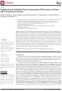 Cover page: Updated and Validated Pan-Coronavirus PCR Assay to Detect All Coronavirus Genera.