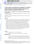 Cover page: The long shadow of residential racial segregation: Associations between childhood residential segregation trajectories and young adult health among Black US Americans.