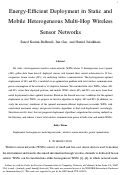 Cover page: Energy-Efficient Deployment in Static and Mobile Heterogeneous Multi-Hop Wireless Sensor Networks