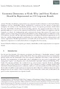 Cover page: Economic Democracy at Work: Why (and How) Workers Should be Represented on US Corporate Boards