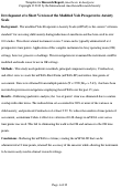 Cover page: Development of a short version of the modified Yale Preoperative Anxiety Scale.