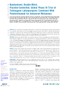Cover page: Randomized, Double-Blind, Placebo-Controlled, Global Phase III Trial of Talimogene Laherparepvec Combined With Pembrolizumab for Advanced Melanoma