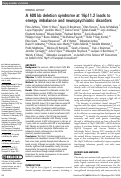 Cover page: A 600 kb deletion syndrome at 16p11.2 leads to energy imbalance and neuropsychiatric disorders.