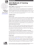 Cover page: Safe Methods of Canning Vegetables