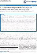 Cover page: A comparative analysis of DNA methylation across human embryonic stem cell lines