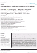 Cover page: Understanding the population consequences of disturbance