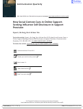 Cover page: How Social Context Cues in Online Support-Seeking Influence Self-Disclosure in Support Provision