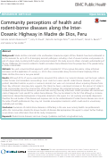 Cover page: Community perceptions of health and rodent-borne diseases along the Inter-Oceanic Highway in Madre de Dios, Peru.