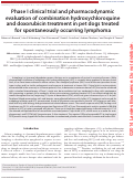 Cover page: Phase I clinical trial and pharmacodynamic evaluation of combination hydroxychloroquine and doxorubicin treatment in pet dogs treated for spontaneously occurring lymphoma