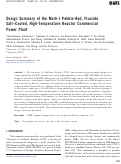 Cover page: Design Summary of the Mark-I Pebble-Bed, Fluoride Salt–Cooled, High-Temperature Reactor Commercial Power Plant