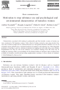 Cover page: Motivation to stop substance use and psychological and environmental characteristics of homeless women