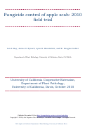 Cover page: Fungicide control of apple scab: 2010 field trial