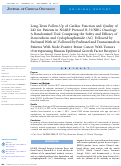 Cover page: Long-Term Follow-Up of Cardiac Function and Quality of Life for Patients in NSABP Protocol B-31/NRG Oncology: A Randomized Trial Comparing the Safety and Efficacy of Doxorubicin and Cyclophosphamide (AC) Followed by Paclitaxel With AC Followed by Paclitaxel and Trastuzumab in Patients With Node-Positive Breast Cancer With Tumors Overexpressing Human Epidermal Growth Factor Receptor 2