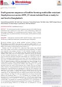 Cover page: Draft genome sequence of biofilm-forming methicillin-resistant Staphylococcus aureus MTR_V1 strain isolated from a ready-to-eat food in Bangladesh.