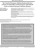 Cover page: The Council of Emergency Medicine Residency Directors Academy for Scholarship Coaching Program: Addressing the Needs of Academic Emergency Medicine Educators