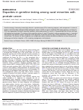 Cover page: Disparities in germline testing among racial minorities with prostate cancer