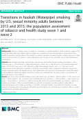 Cover page: Transitions in hookah (Waterpipe) smoking by U.S. sexual minority adults between 2013 and 2015: the population assessment of tobacco and health study wave 1 and wave 2