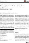 Cover page: Environmental water demand assessment under climate change conditions