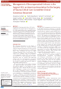 Cover page: Management of Decompensated Cirrhosis in the Surgical ICU: an American Association for the Surgery of Trauma Critical Care Committee Clinical Consensus Document