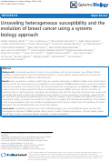 Cover page: Unraveling heterogeneous susceptibility and the evolution of breast cancer using a systems biology approach