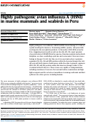 Cover page: Highly pathogenic avian influenza A (H5N1) in marine mammals and seabirds in Peru