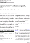 Cover page: Thrombotic risk stratification using computational modeling in patients with coronary artery aneurysms following Kawasaki disease