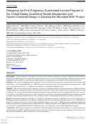 Cover page: Designing the First Pregnancy Guaranteed Income Program in the United States: Qualitative Needs Assessment and Human-Centered Design to Develop the Abundant Birth Project.