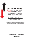 Cover page: The U.S. Equity Return Premium: Past, Present and Future