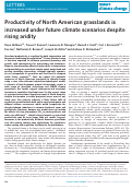 Cover page: Productivity of North American grasslands is increased under future climate scenarios despite rising aridity