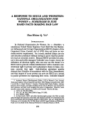 Cover page: A Response to Soule and Weinstein: National Organization for Women v. Scheidler Is Just Hard Facts Making Bad Law