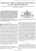 Cover page: Optimization of GaAs amplification photodetectors for 700% quantum efficiency