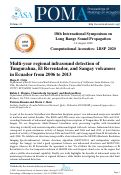 Cover page: Multi-year regional infrasound detection of Tungurahua, El Reventador, and Sangay volcanoes in Ecuador from 2006 to 2013