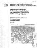 Cover page: Guidelines for the Monitoring, Evaluation, Reporting, Verification, and Certification of Forestry Projects for Climate Change Mitigation