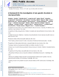 Cover page: A framework for the investigation of rare genetic disorders in neuropsychiatry