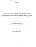 Cover page: Characterization of hippocampal subregional cross-frequency associations, and the effect of Deep Brain Stimulation on memory performance in Humans