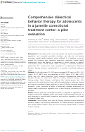 Cover page: Comprehensive Dialectical Behavior Therapy for Adolescents in a Juvenile Correctional Treatment Center: A Pilot Evaluation.