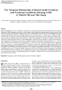 Cover page: The Temporal Relationship of Mental Health Problems and Functional Limitations following mTBI: A TRACK-TBI and TED Study