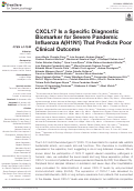 Cover page: CXCL17 Is a Specific Diagnostic Biomarker for Severe Pandemic Influenza A(H1N1) That Predicts Poor Clinical Outcome