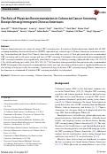 Cover page: The Role of Physician Recommendation in Colorectal Cancer Screening Receipt Among Immigrant Chinese Americans