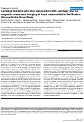 Cover page: Cartilage markers and their association with cartilage loss on magnetic resonance imaging in knee osteoarthritis: the Boston Osteoarthritis Knee Study