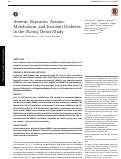 Cover page: Arsenic Exposure, Arsenic Metabolism, and Incident Diabetes in the Strong Heart Study