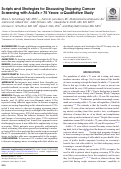 Cover page: Scripts and Strategies for Discussing Stopping Cancer Screening with Adults &gt; 75 Years: a Qualitative Study