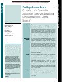 Cover page: Cartilage Lesion Score: Comparison of a Quantitative Assessment Score with Established Semiquantitative MR Scoring Systems