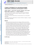 Cover page: Rapid LC-MS Method for Accurate Molecular Weight Determination of Membrane and Hydrophobic Proteins.