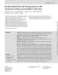 Cover page: Bioabsorbable Steroid Eluting Stents in the Treatment of Recurrent Rathkes Cleft Cyst.