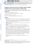 Cover page: Targeted Coronary Artery Calcium Screening in High-Risk Younger Individuals Using Consumer Genetic Screening Results