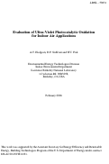 Cover page: Evaluation of Ultra-Violet Photocatalytic Oxidation for Indoor Air Applications